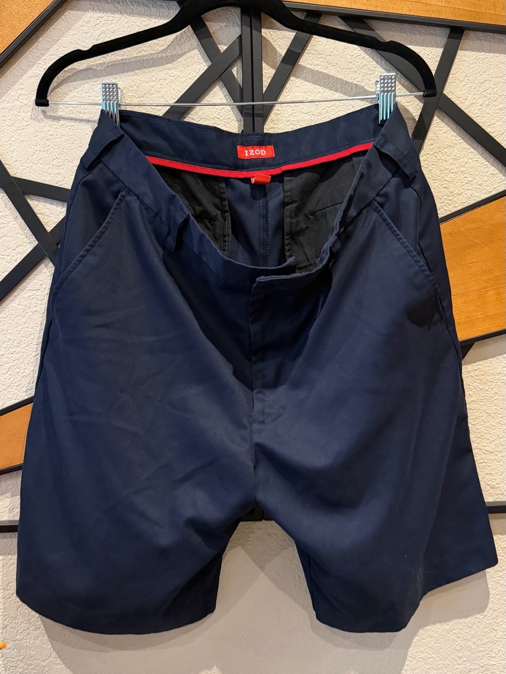 Izod Men's Navy Flat Front Shorts